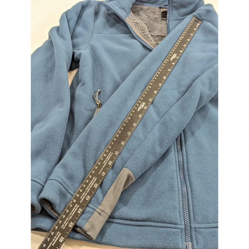 North Face Jacket Mens Medium Blue Fleece Full‎ Zip Sherpa Lined Outdoor Warm